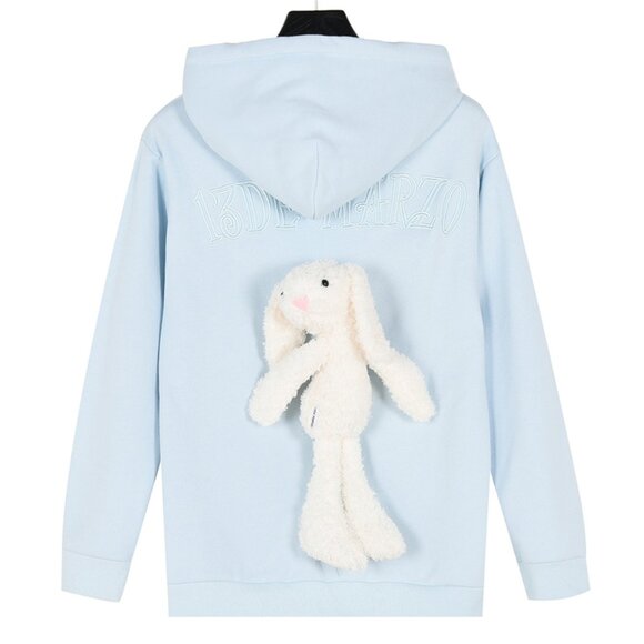 13De Marzo Bear Zipper Jacket Blue Hood